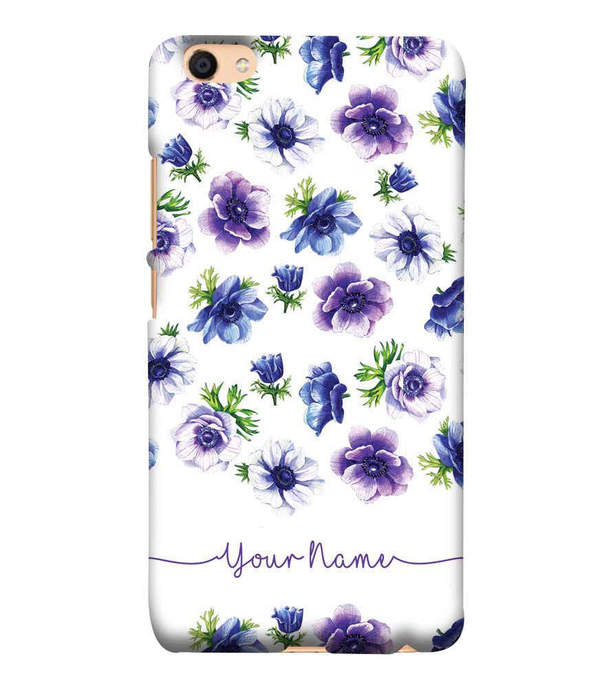 IK5005-Purple Flowers with Name Back Cover for vivo Y55s