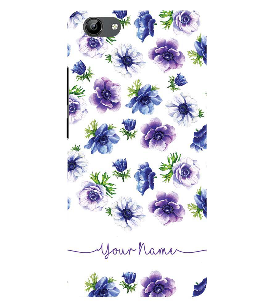 IK5005-Purple Flowers with Name Back Cover for Vivo Y71i