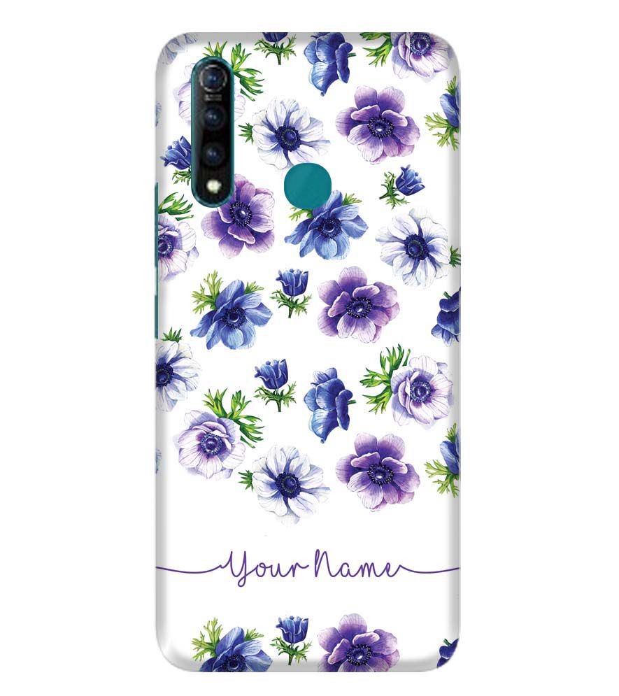 IK5005-Purple Flowers with Name Back Cover for Vivo Z1 Pro
