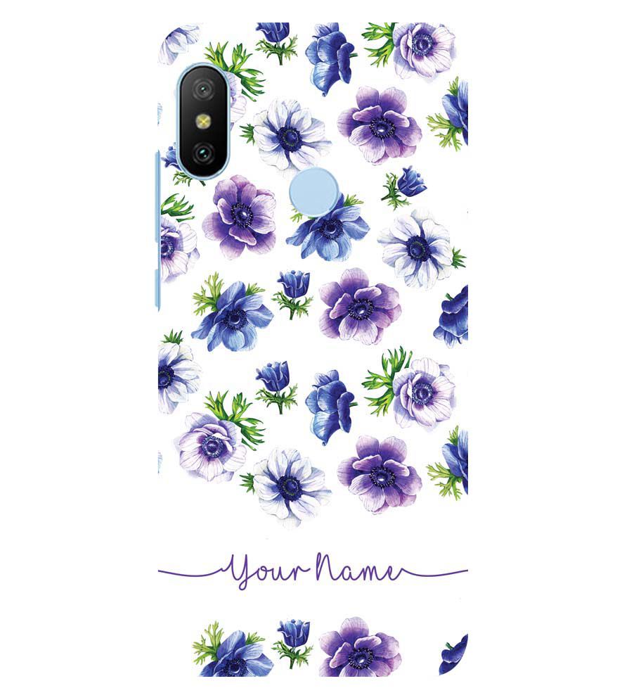 IK5005-Purple Flowers with Name Back Cover for Xiaomi Redmi A2