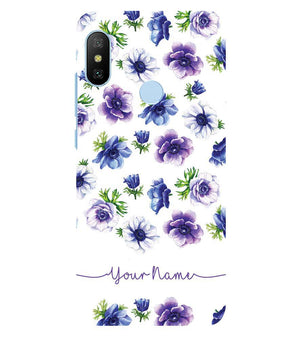 IK5005-Purple Flowers with Name Back Cover for Xiaomi Redmi A2