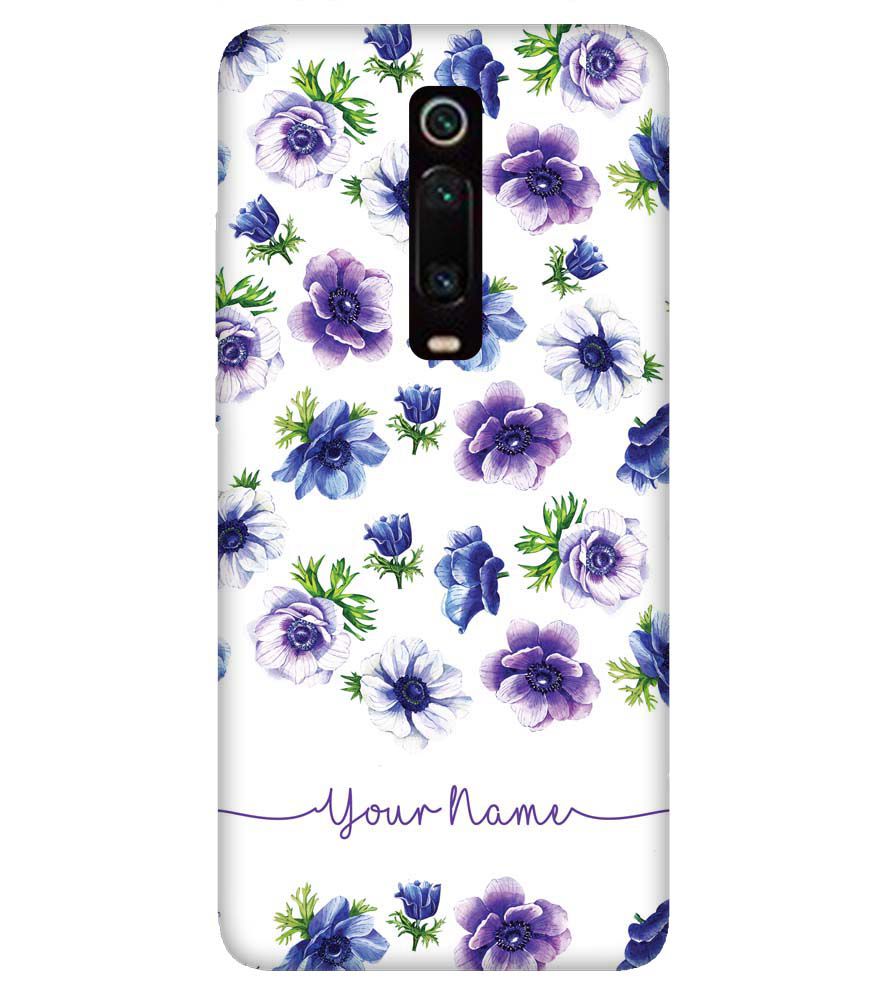 IK5005-Purple Flowers with Name Back Cover for Xiaomi Redmi K20 Pro