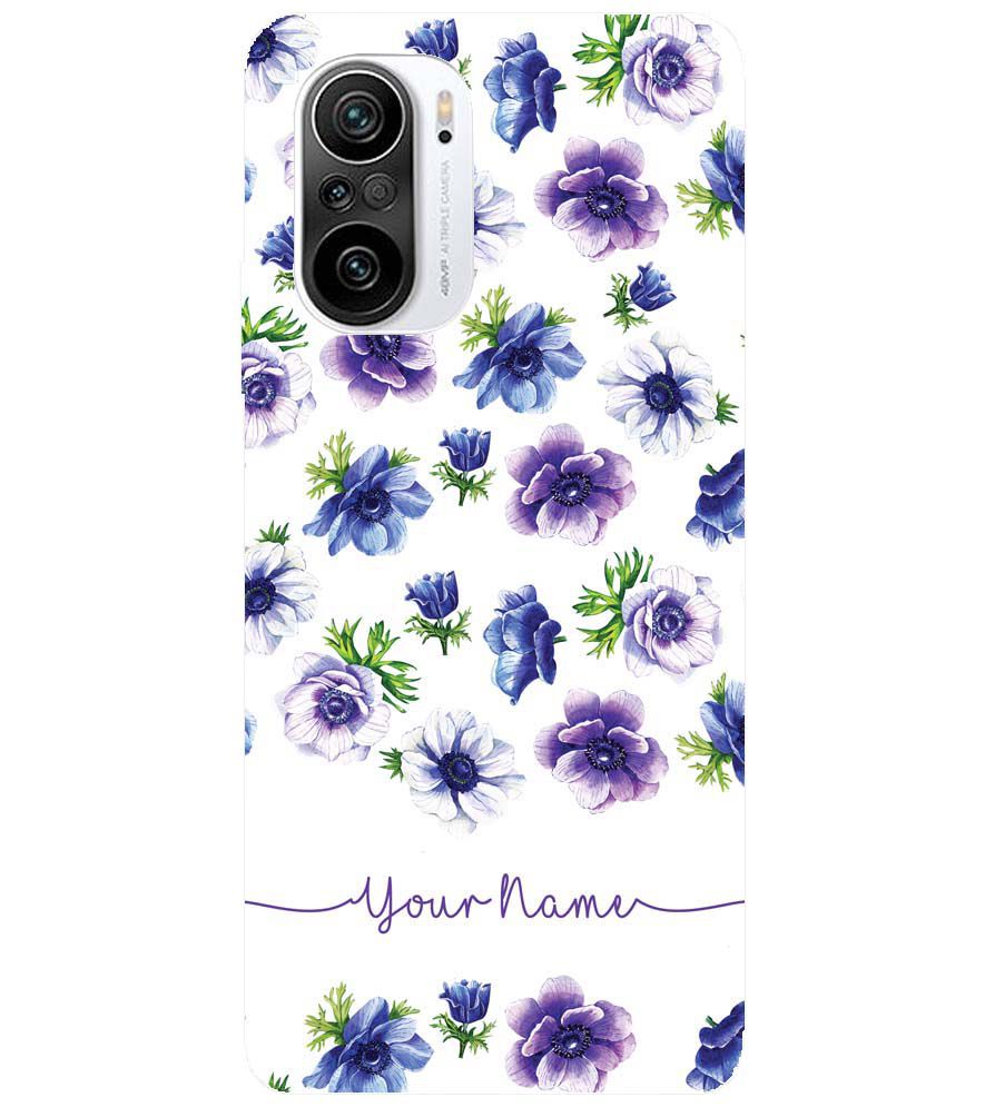 IK5005-Purple Flowers with Name Back Cover for Xiaomi Redmi K40
