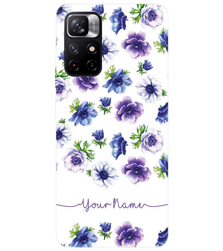 IK5005-Purple Flowers with Name Back Cover for Xiaomi Redmi Note 11T 5G