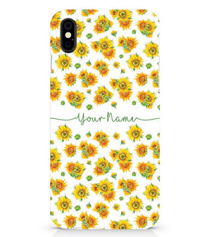 IK5006-Yellow Flowers with Name Back Cover for Apple iPhone X