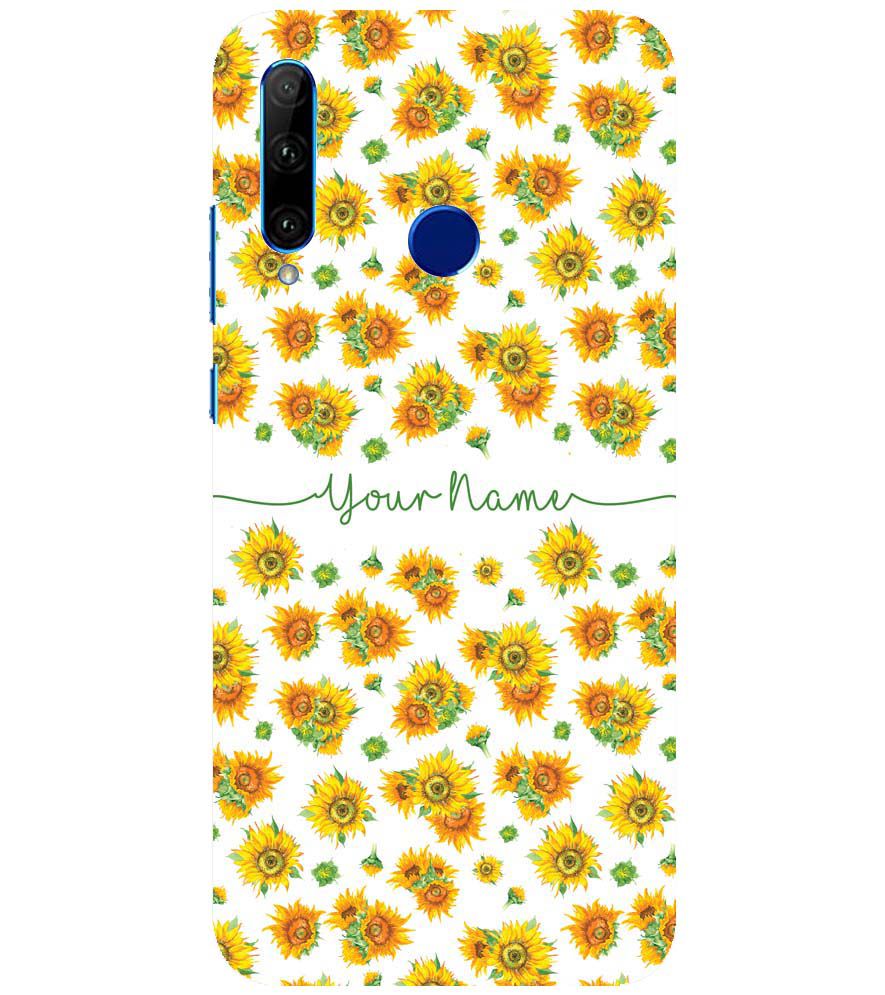 IK5006-Yellow Flowers with Name Back Cover for Huawei Honor 10i
