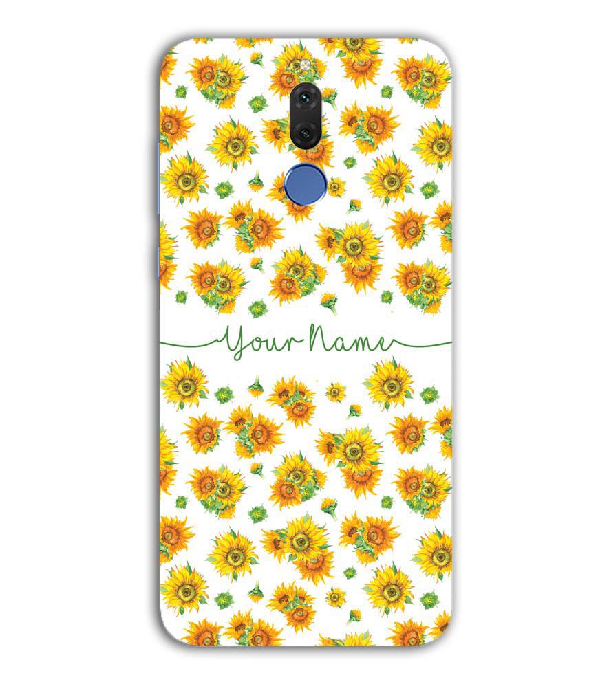 IK5006-Yellow Flowers with Name Back Cover for Huawei Nova 2i