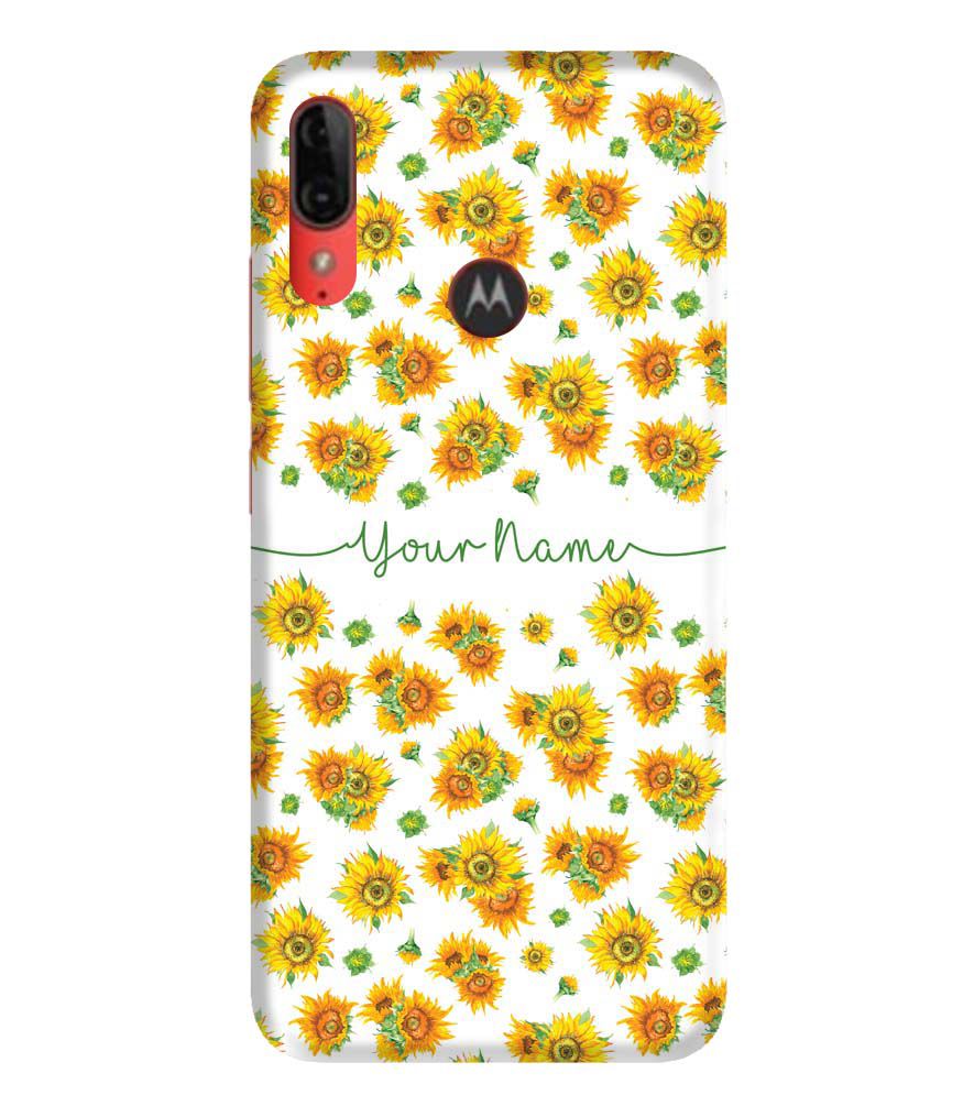 IK5006-Yellow Flowers with Name Back Cover for Motorola Moto E6s