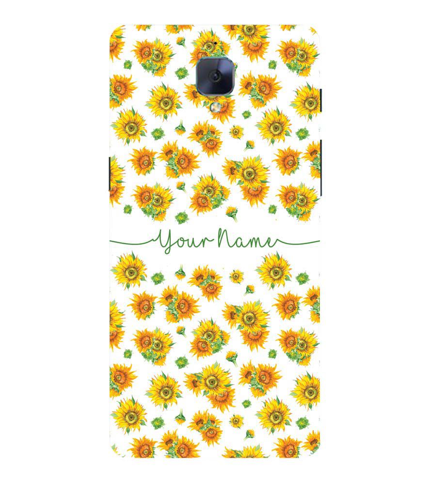 IK5006-Yellow Flowers with Name Back Cover for OnePlus 3 and OnePlus 3T