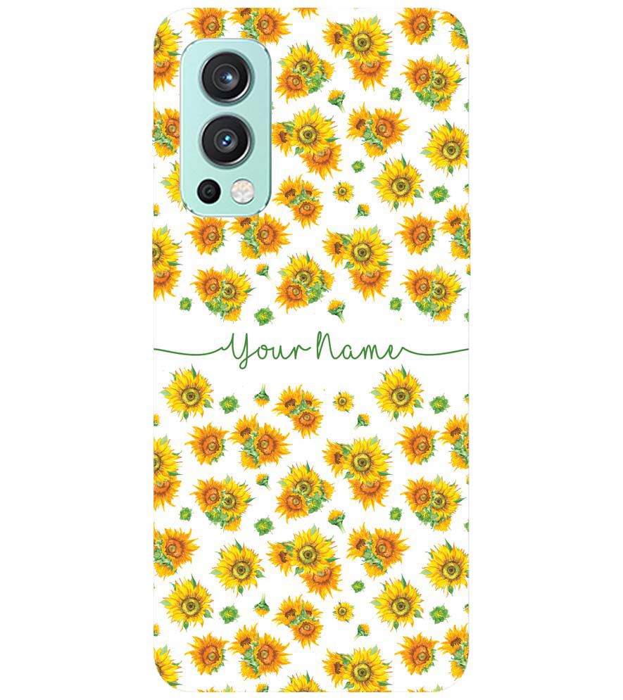 IK5006-Yellow Flowers with Name Back Cover for OnePlus Nord 2 5G