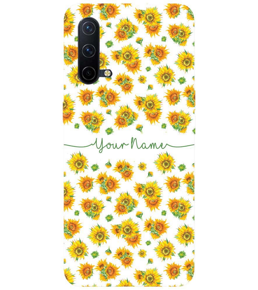 IK5006-Yellow Flowers with Name Back Cover for OnePlus Nord CE 5G