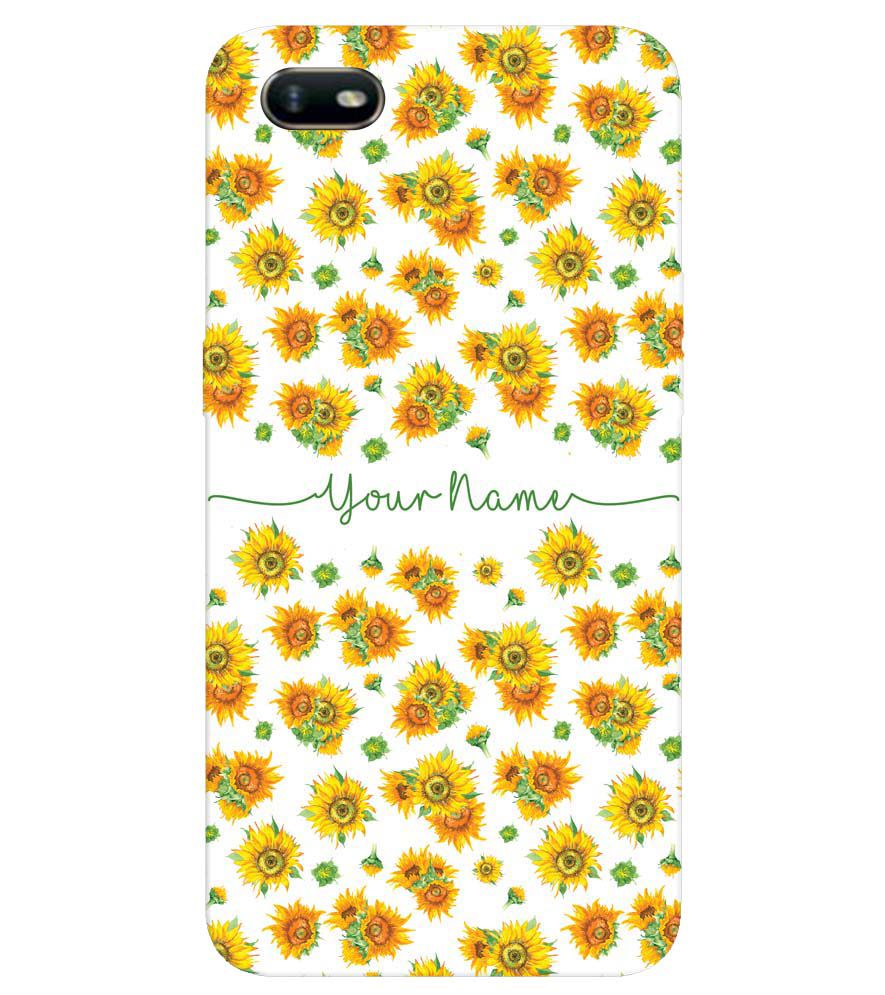 IK5006-Yellow Flowers with Name Back Cover for Oppo A1k