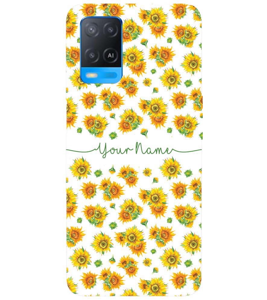 IK5006-Yellow Flowers with Name Back Cover for Oppo A54