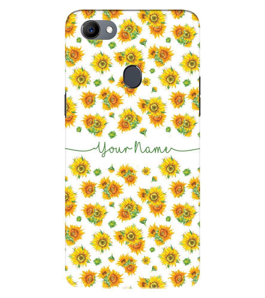 IK5006-Yellow Flowers with Name Back Cover for Oppo F5 Plus