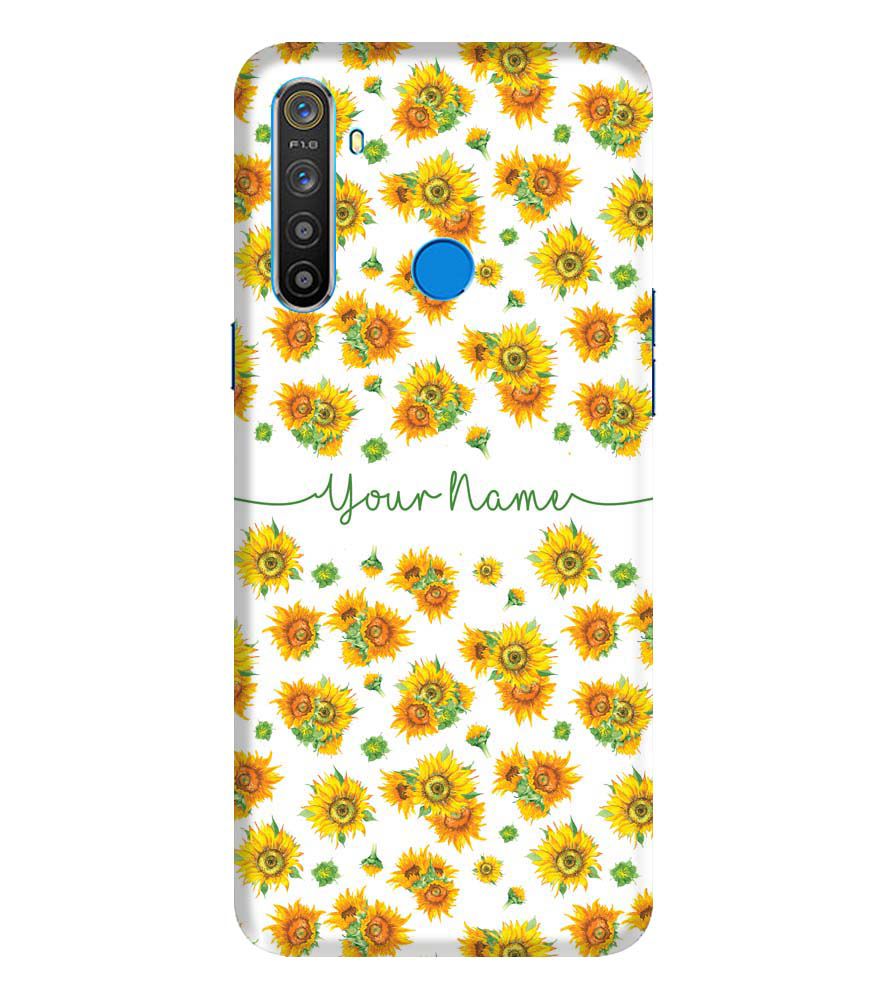 IK5006-Yellow Flowers with Name Back Cover for Realme Narzo 10