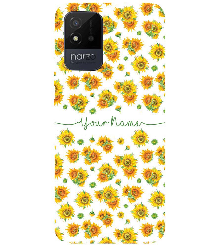 IK5006-Yellow Flowers with Name Back Cover for Realme Narzo 50i