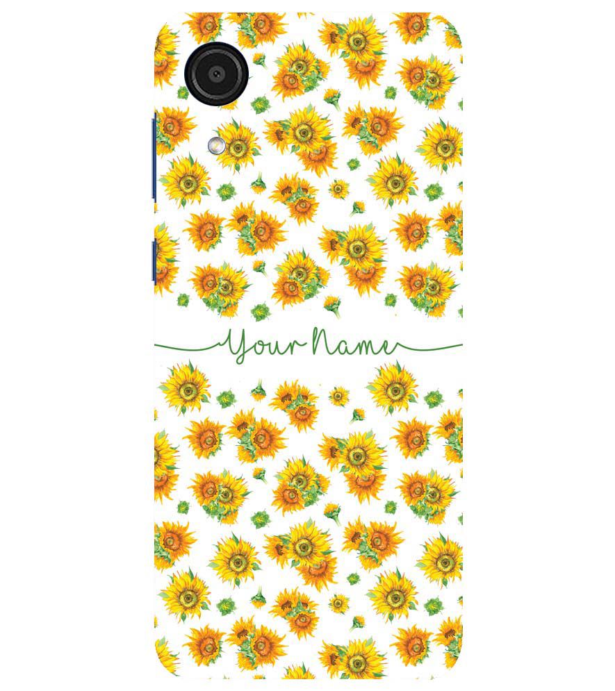 IK5006-Yellow Flowers with Name Back Cover for Samsung Galaxy A03 Core
