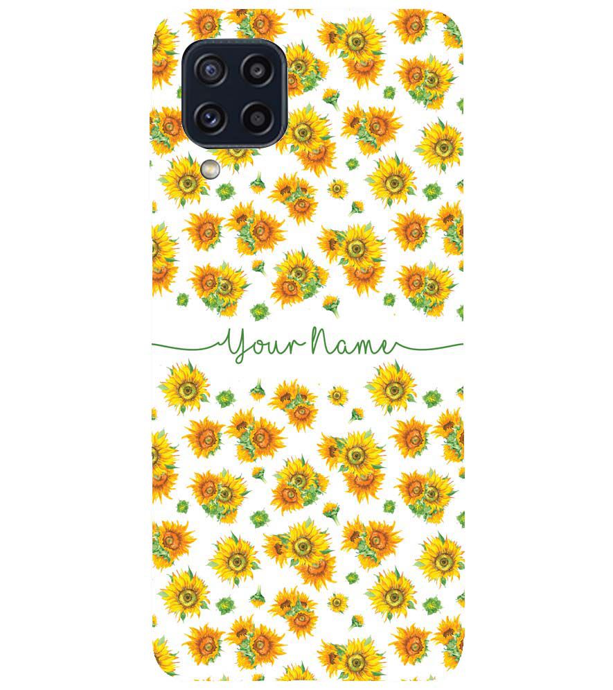 IK5006-Yellow Flowers with Name Back Cover for Samsung Galaxy M32 Prime