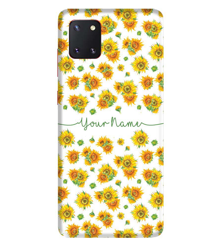 IK5006-Yellow Flowers with Name Back Cover for Samsung Galaxy Note10 Lite