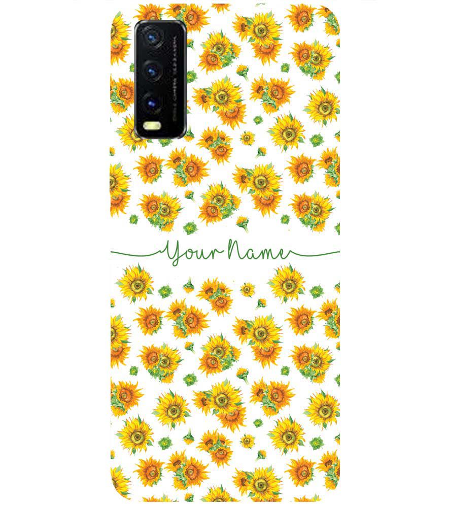 IK5006-Yellow Flowers with Name Back Cover for vivo Y20s