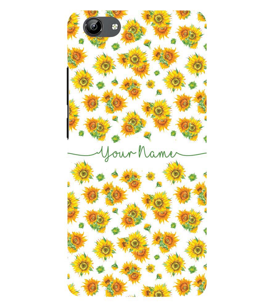 IK5006-Yellow Flowers with Name Back Cover for Vivo Y71i
