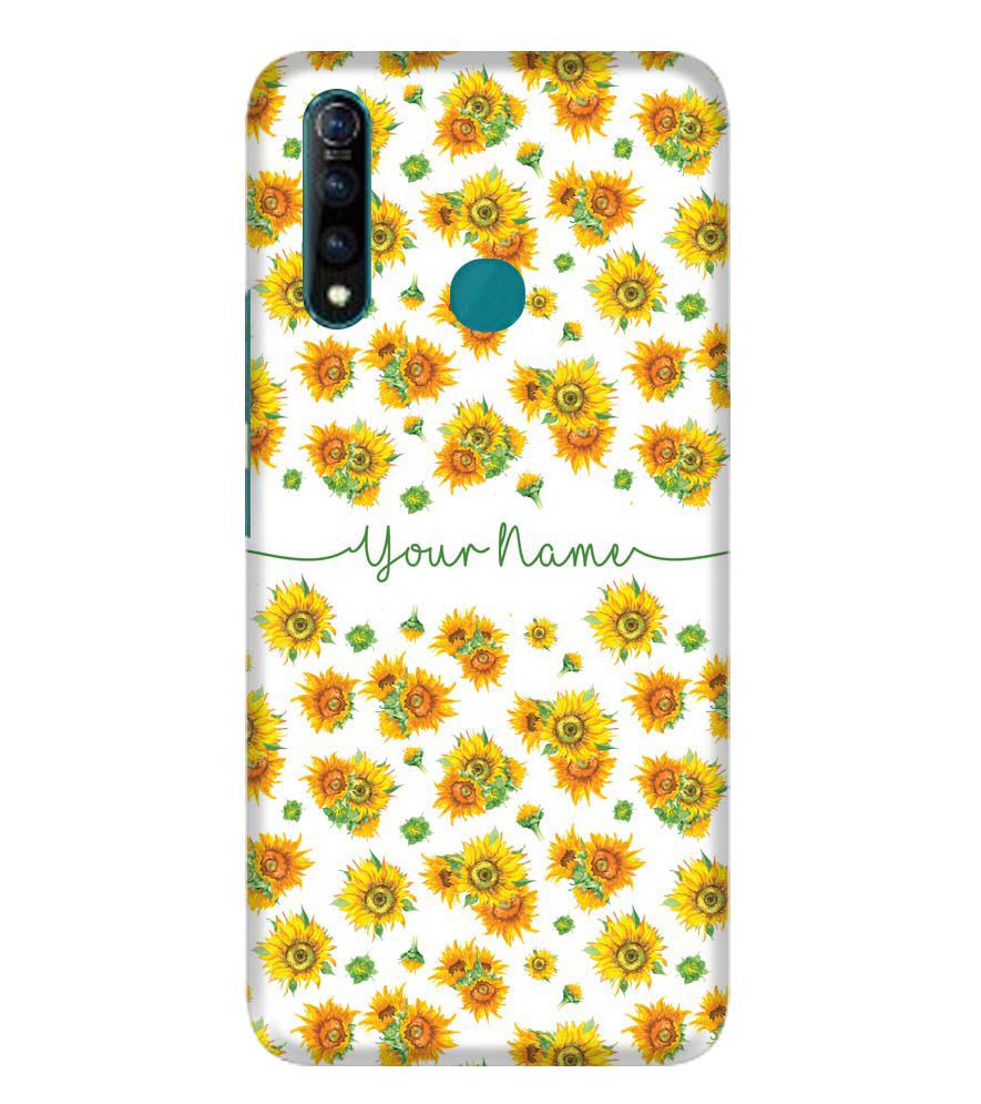 IK5006-Yellow Flowers with Name Back Cover for Vivo Z1 Pro