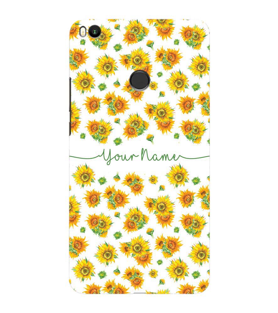 IK5006-Yellow Flowers with Name Back Cover for Xiaomi Mi Max 2