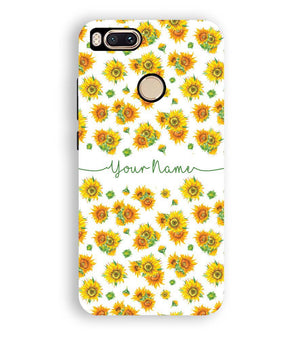 IK5006-Yellow Flowers with Name Back Cover for Xiaomi Redmi A1