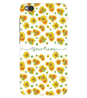 IK5006-Yellow Flowers with Name Back Cover for Xiaomi Redmi Go