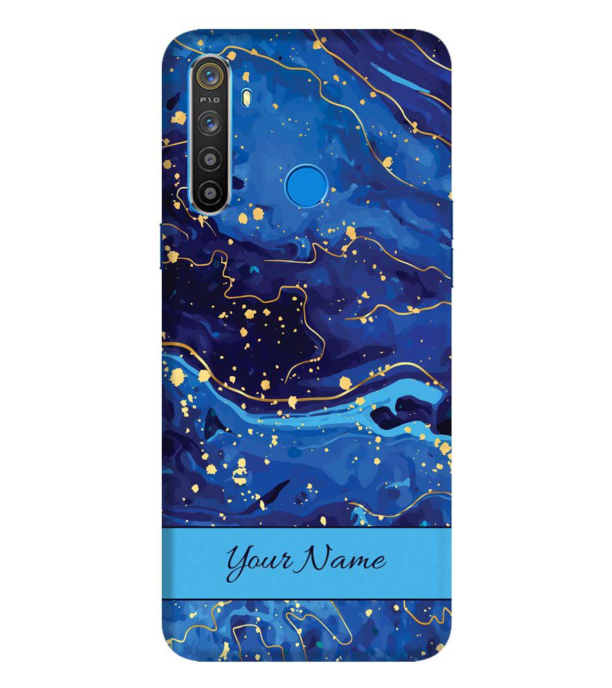 IK5007-Galaxy Blue with Name Back Cover for Realme 5i