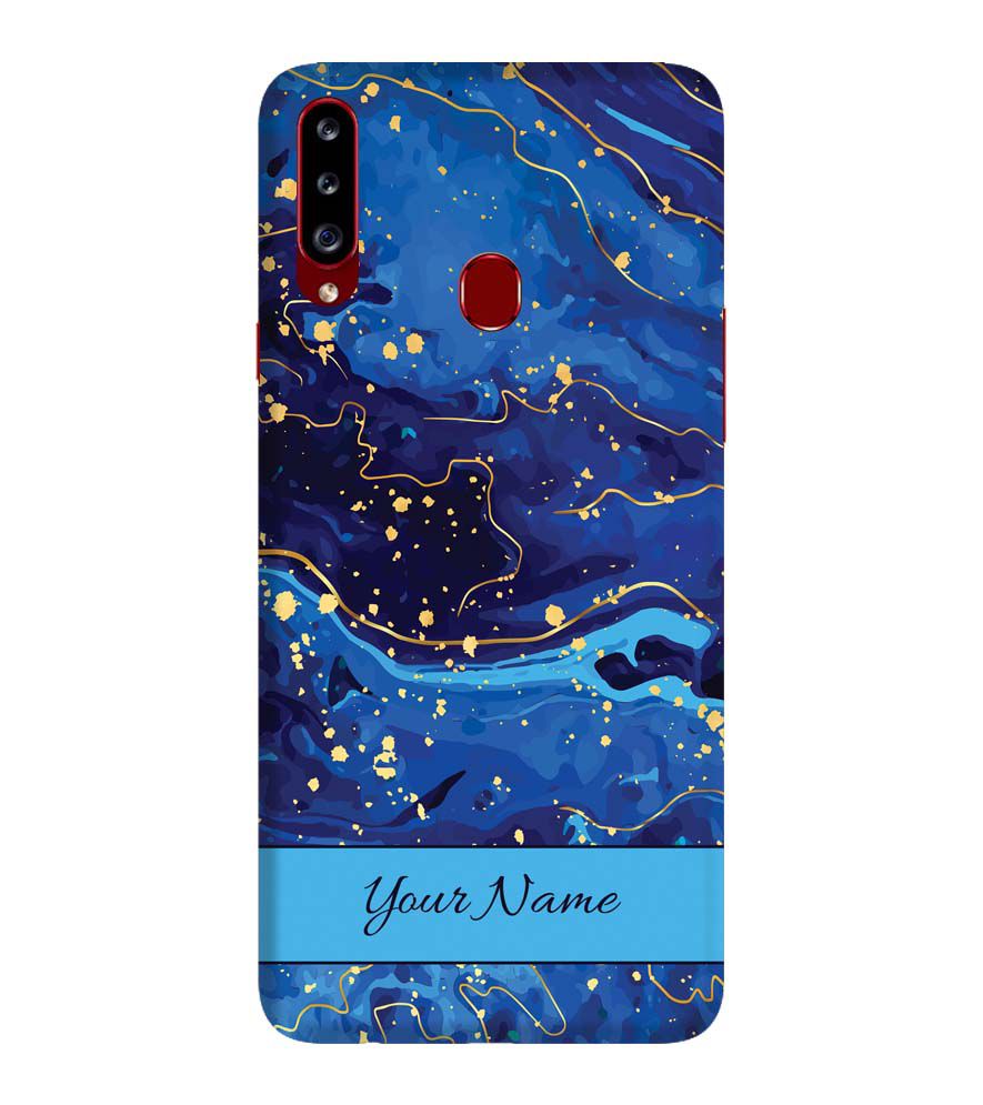 IK5007-Galaxy Blue with Name Back Cover for Samsung Galaxy A20s