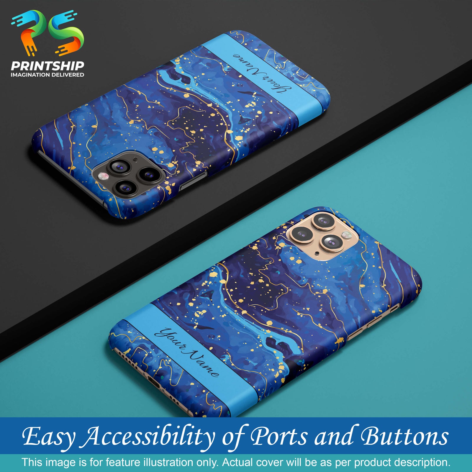 IK5007-Galaxy Blue with Name Back Cover for vivo X60-Image5