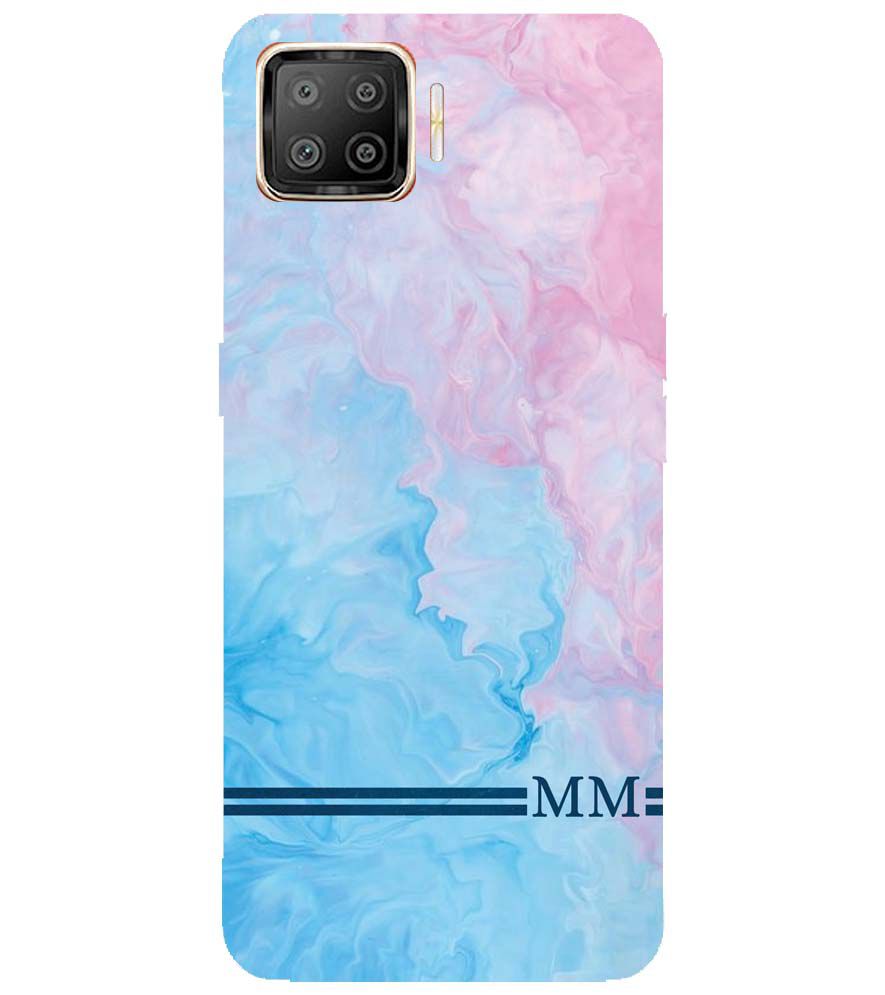IK5008-Classic Marble with Initials Back Cover for Oppo F17