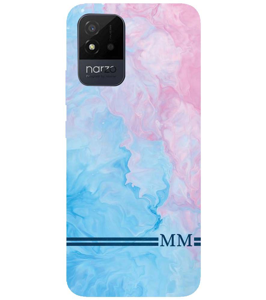 IK5008-Classic Marble with Initials Back Cover for Realme Narzo 50i