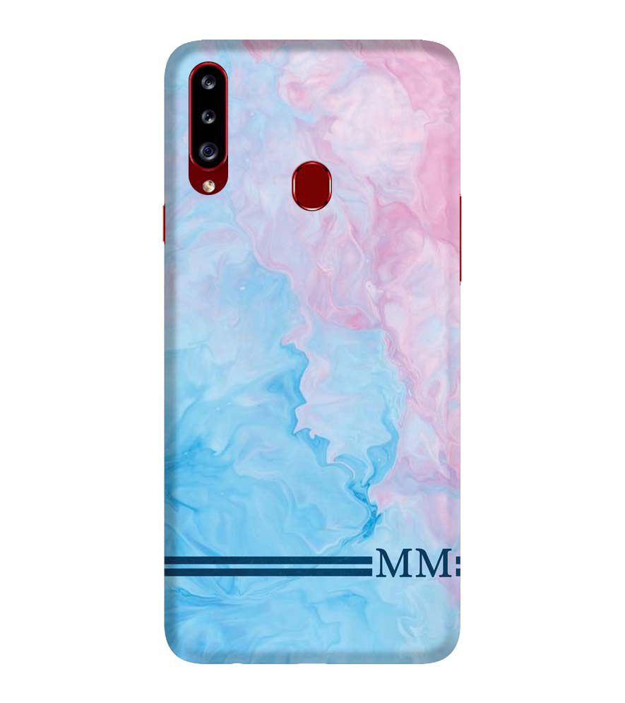 IK5008-Classic Marble with Initials Back Cover for Samsung Galaxy A20s