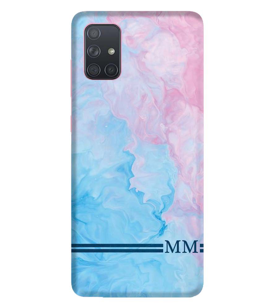 IK5008-Classic Marble with Initials Back Cover for Samsung Galaxy A71