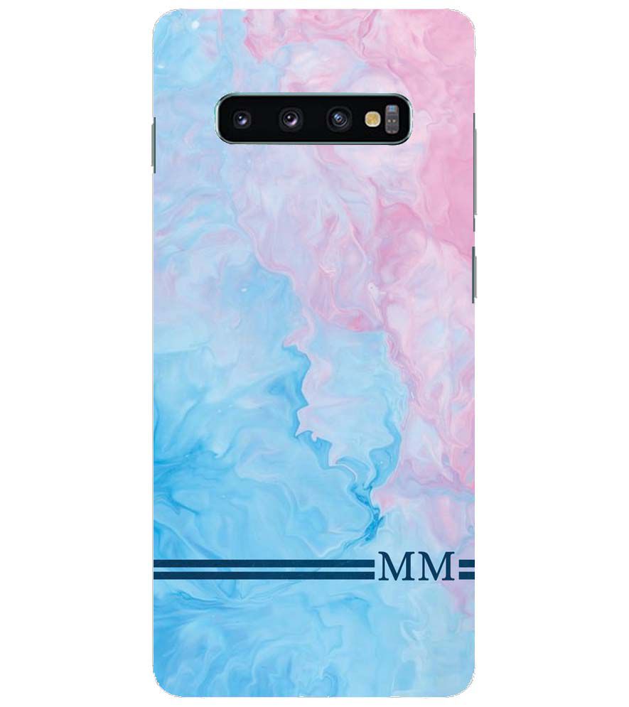 IK5008-Classic Marble with Initials Back Cover for Samsung Galaxy S10+ (Plus with 6.4 Inch Screen)