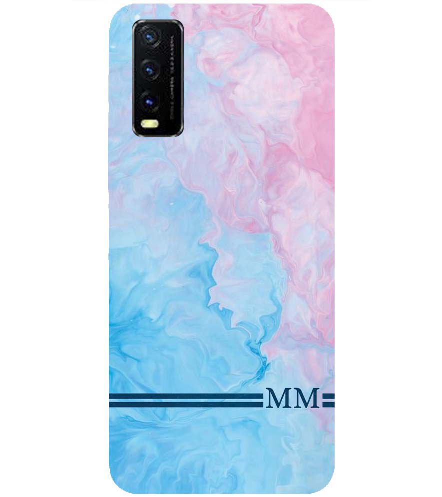 IK5008-Classic Marble with Initials Back Cover for vivo Y20s