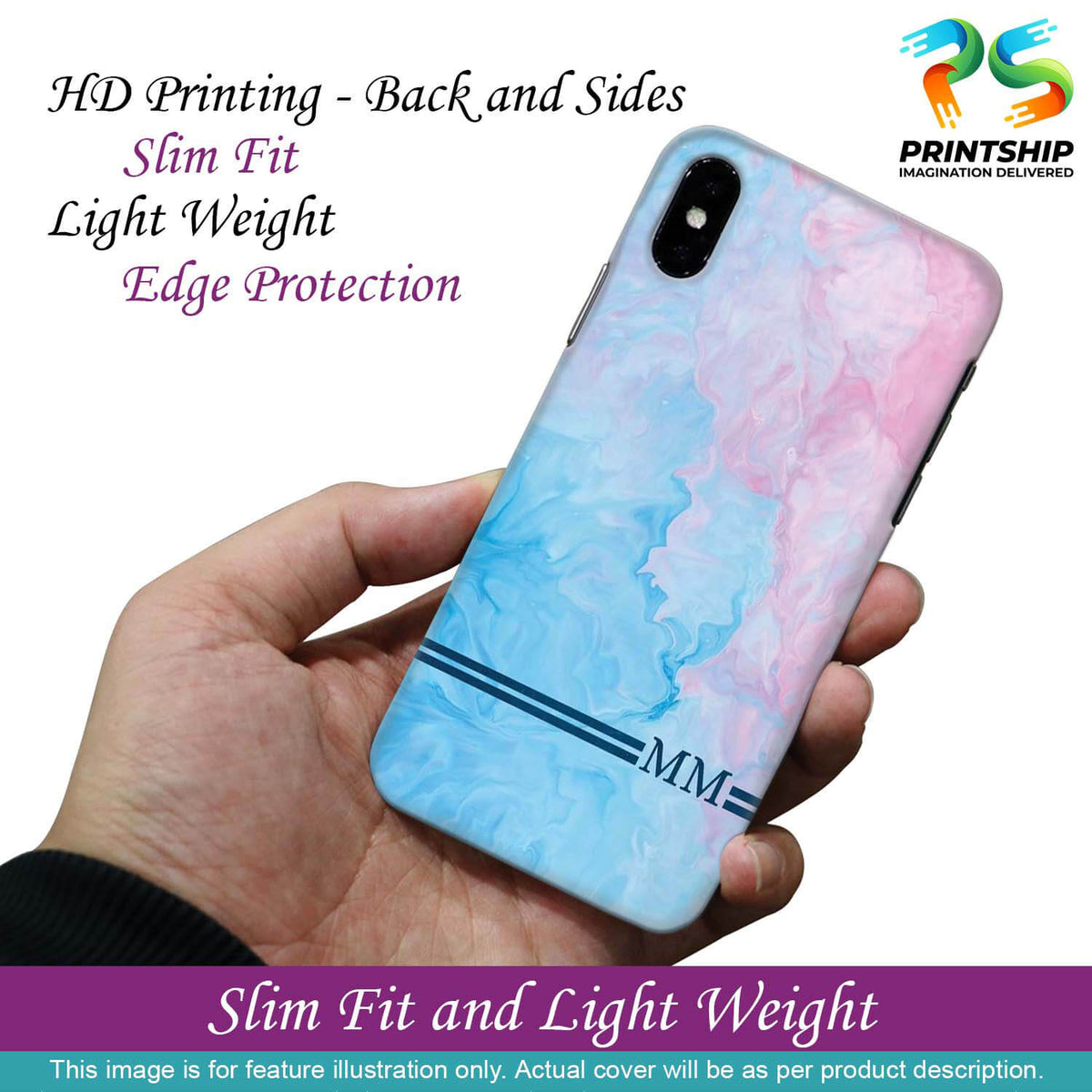 IK5008-Classic Marble with Initials Back Cover for Realme Narzo 50i-Image2