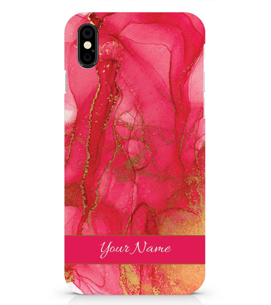 IK5010-Hot Pink Marble with Name Back Cover for Apple iPhone X