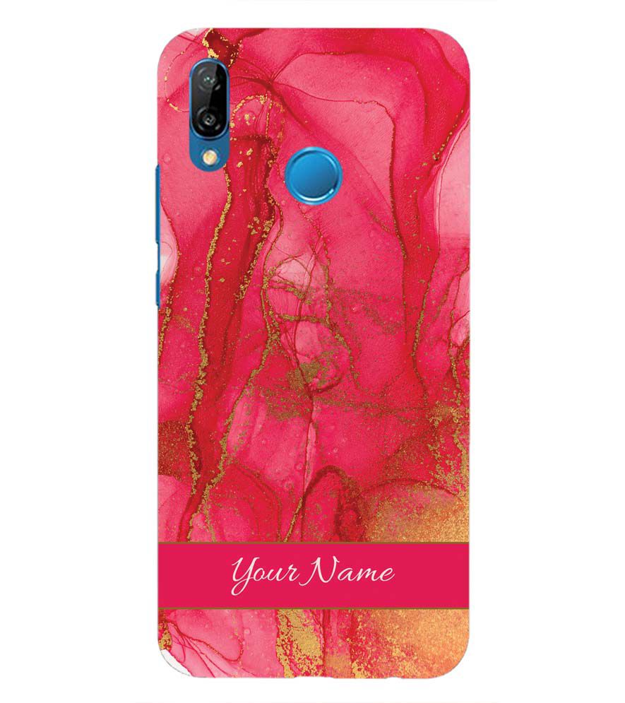 IK5010-Hot Pink Marble with Name Back Cover for Huawei Nova 3e