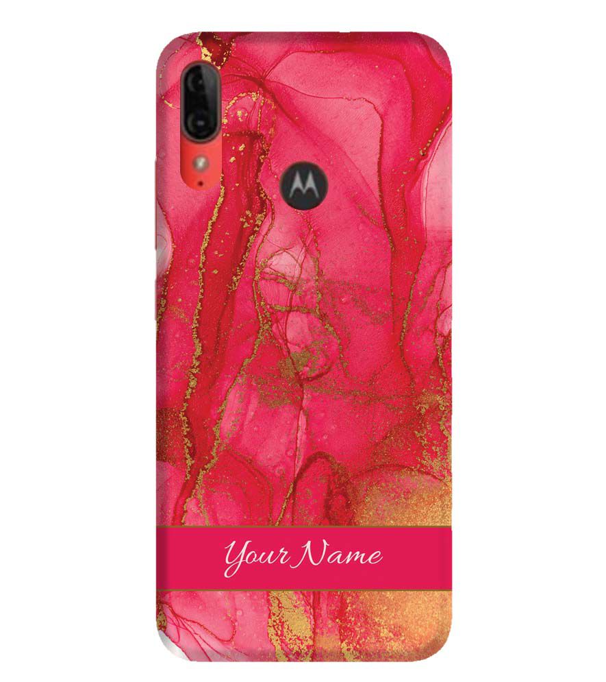 IK5010-Hot Pink Marble with Name Back Cover for Motorola Moto E6s