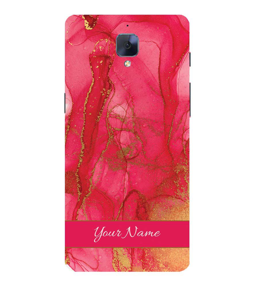 IK5010-Hot Pink Marble with Name Back Cover for OnePlus 3 and OnePlus 3T