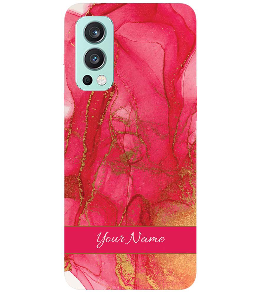 IK5010-Hot Pink Marble with Name Back Cover for OnePlus Nord 2 5G