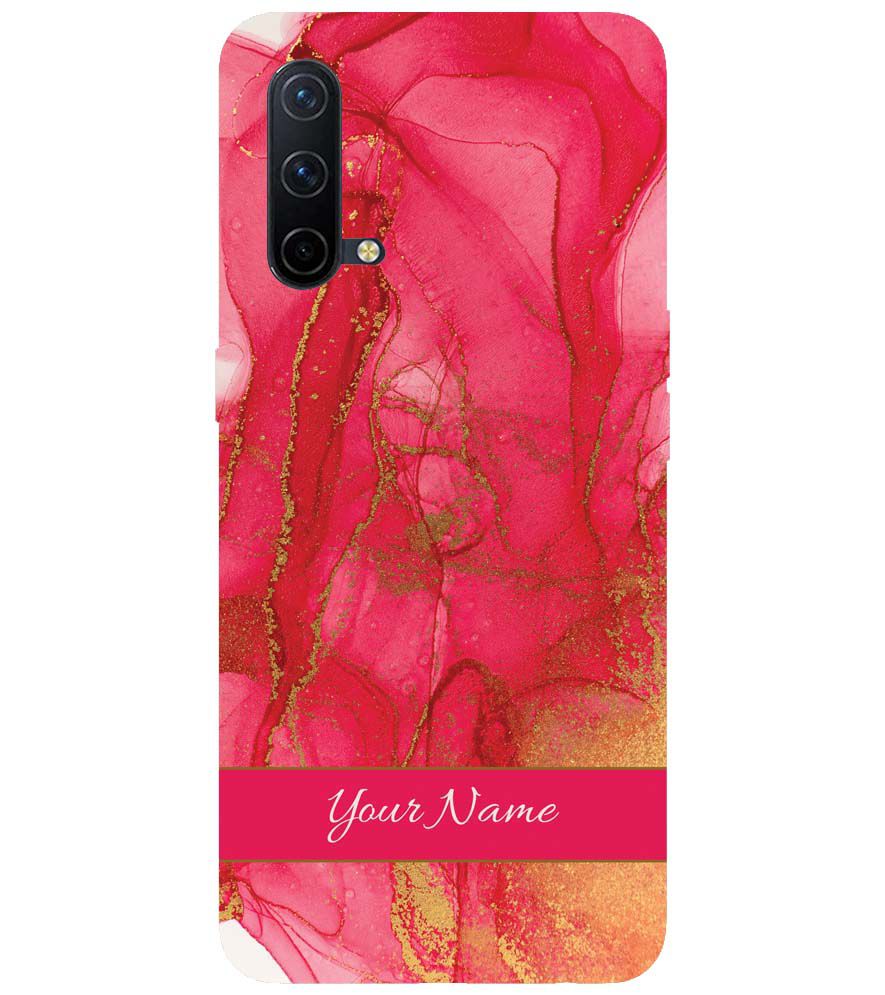 IK5010-Hot Pink Marble with Name Back Cover for OnePlus Nord CE 5G