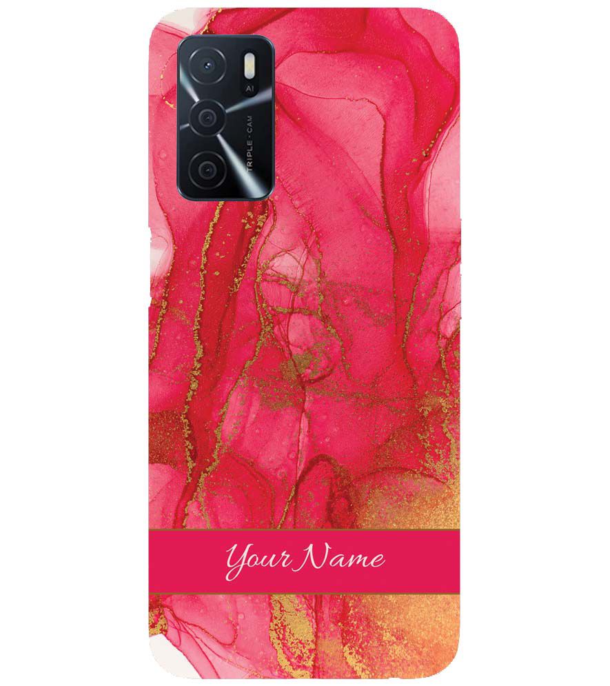 IK5010-Hot Pink Marble with Name Back Cover for Oppo A16s