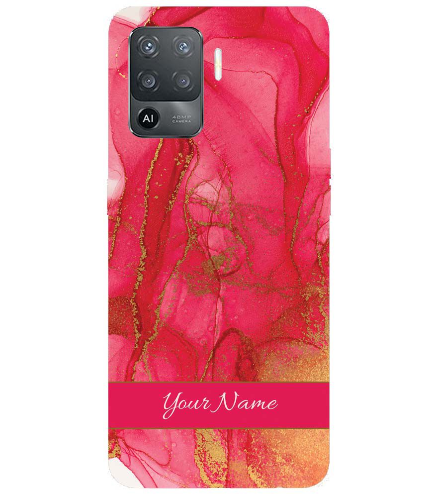 IK5010-Hot Pink Marble with Name Back Cover for Oppo F19 Pro