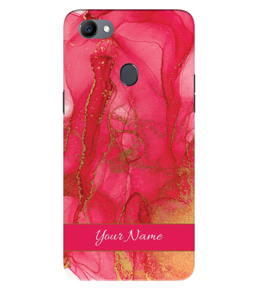 IK5010-Hot Pink Marble with Name Back Cover for Oppo F5 Plus