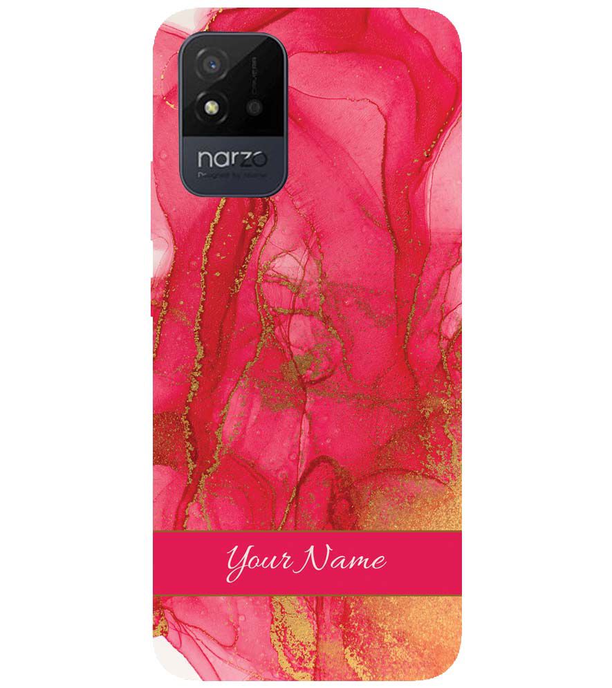 IK5010-Hot Pink Marble with Name Back Cover for Realme Narzo 50i