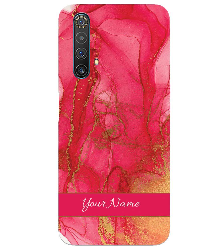 IK5010-Hot Pink Marble with Name Back Cover for Realme X3 SuperZoom